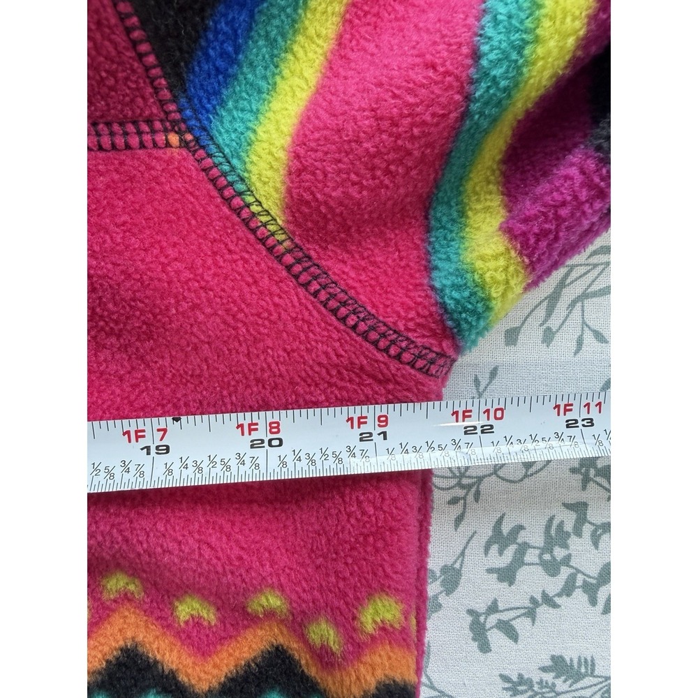 Susan Bristol Cardigan Womens Medium Patchwork Fleece Button Front Cozy Cottage - Picture 7 of 8